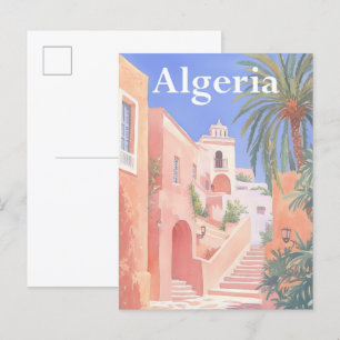 Algerije Waterverf Schilderij Reizen Briefkaart