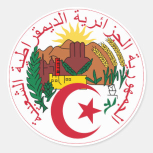 Algerijns Nationaal Emblem Ronde Sticker