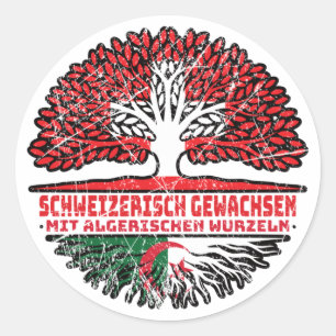 Algerijnse Algerisch Schweizer Schweiz Baum Wurzel Ronde Sticker