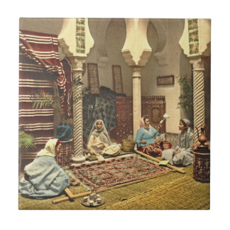 Algerijnse tapijtmakers 1899 tegeltje