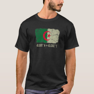 Algerijnse vlag coördineert Mannen Vrouwen Algerij T-shirt