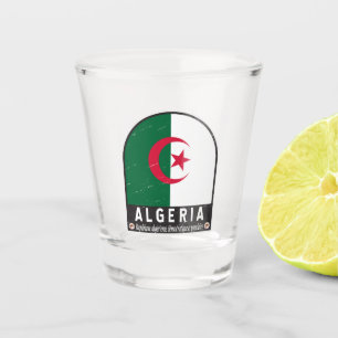 Algerijnse vlag Embleem Verstoorde Vintage Shot Glas