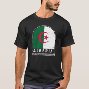 Algerijnse vlag Embleem Verstoorde Vintage T-shirt