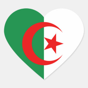 Algerijnse vlag hart sticker