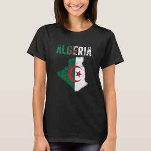 Algerijnse vlag op de landenkaart t-shirt