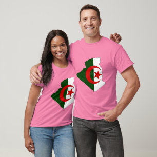Algerijnse vlaggenkaart t-shirt