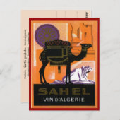 Algerijnse wijn, Vin Sahel, Algerije Briefkaart (Voorkant / Achterkant)