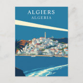 Algiers, Algerije Retro Reizen Kunst Briefkaart (Voorkant)
