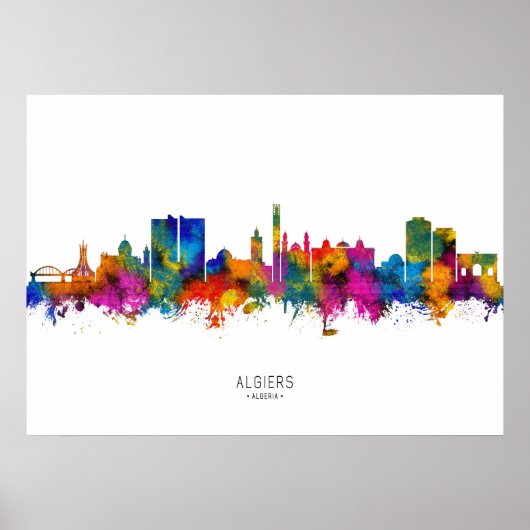 Algiers Algerije Skyline Poster (Voorkant)