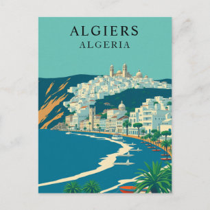 Algiers, Algerije Vintage Reis Kunst Briefkaart