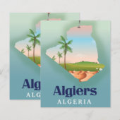 Algiers Algerijnse kaart reisposter (Voorkant / Achterkant)