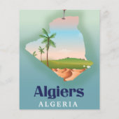 Algiers Algerijnse kaart reisposter (Achterkant)
