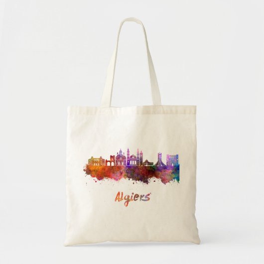 Algiers skyline in waterverf tote bag (Voorkant)