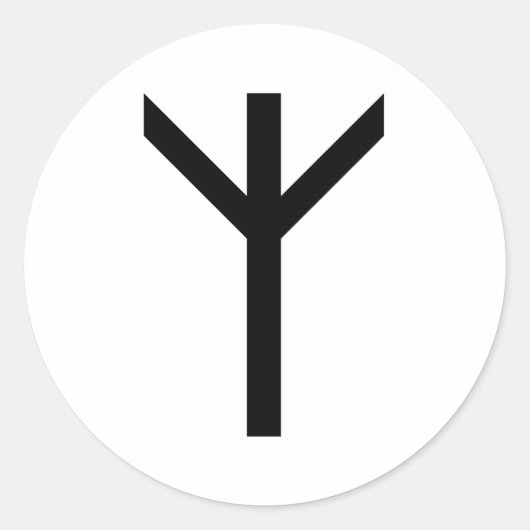 ALGIZ RUNE RONDE STICKER (Voorkant)