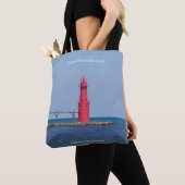 Algoma Pierhead Light over de canvas tas (Dichtbij)