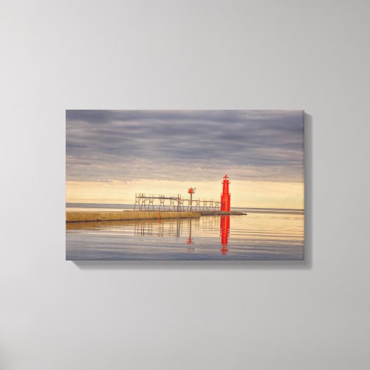 Algoma Wisconsin Lighthouse Canvas Afdruk (Voorkant)