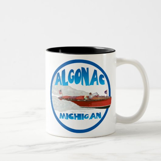 Algonac Michigan Tweekleurige Koffiemok (Rechts)