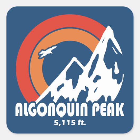 Algonquin Peak Sun Eagle Vierkante Sticker (Voorkant)