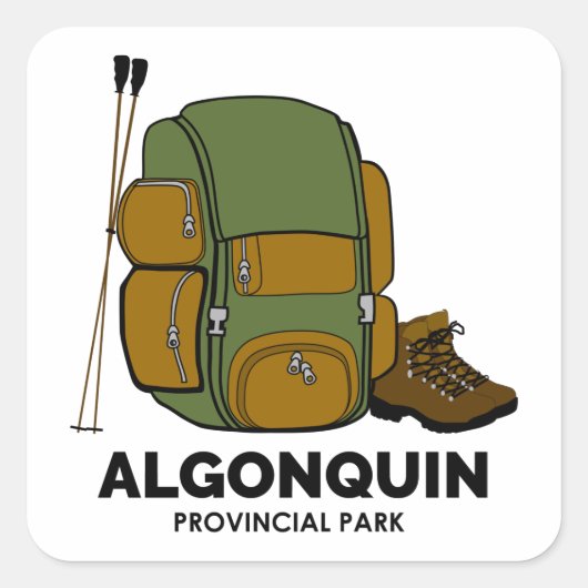 Algonquin Provincial Park rugzak Vierkante Sticker (Voorkant)
