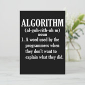 Algoritme Definition Computer Programming Kaart (Staand voorkant)