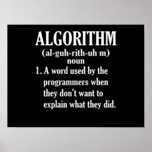 Algoritme Definition Computer Programming Poster
