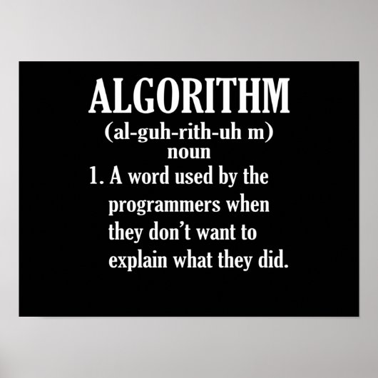 Algoritme Definition Computer Programming Poster (Voorkant)