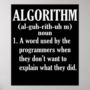 Algoritme Definition Computer Programming Poster