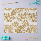 Algues dorées sur papier de soie à fond sablé clai (Artisanat)