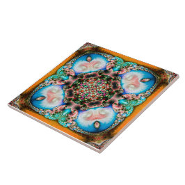 Alhambra Fractal - keramische tegel Tegeltje