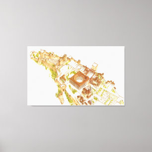 Alhambra Granada Spanje. Kasteel en paleizen Canvas Afdruk