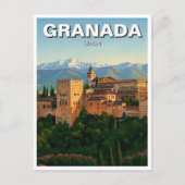 Alhambra Granada Spanje Reizen Briefkaart (Voorkant)