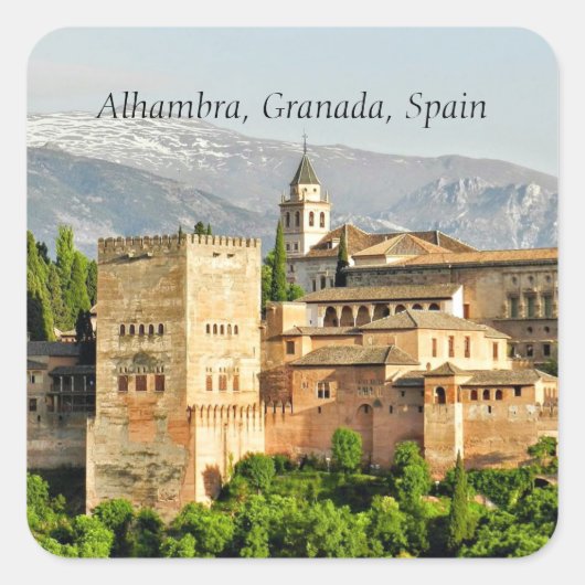 Alhambra, Granada, Spanje Vierkante Sticker (Voorkant)