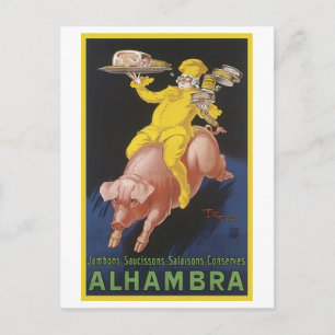 Alhambra Ham Flying Pig AD Briefkaart