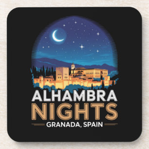 Alhambra Nachten- Granada Spanje Reis Kunst Bier Onderzetter