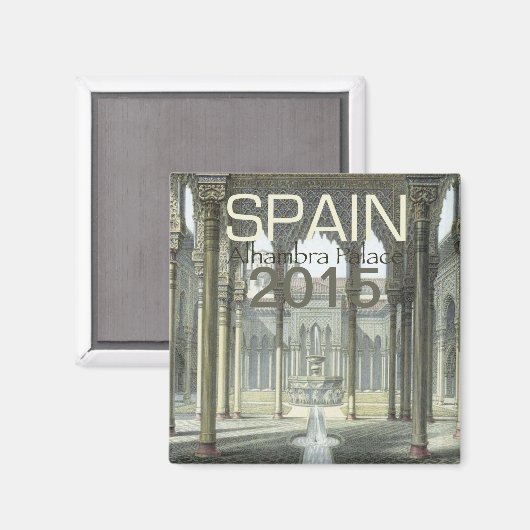 Alhambra Palace Spanje Koelkast Magnet Verander Ja Magneet (Voorkant / Achterkant)