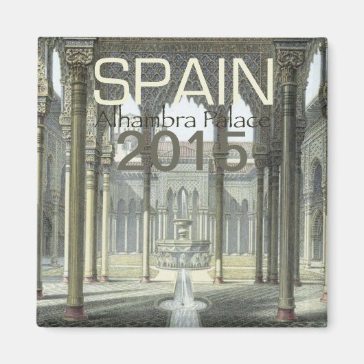 Alhambra Palace Spanje Koelkast Magnet Verander Ja Magneet (Voorkant)