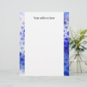 Alhambra Pattern Blue Briefhoofd Sjabloon (Staand voorkant)