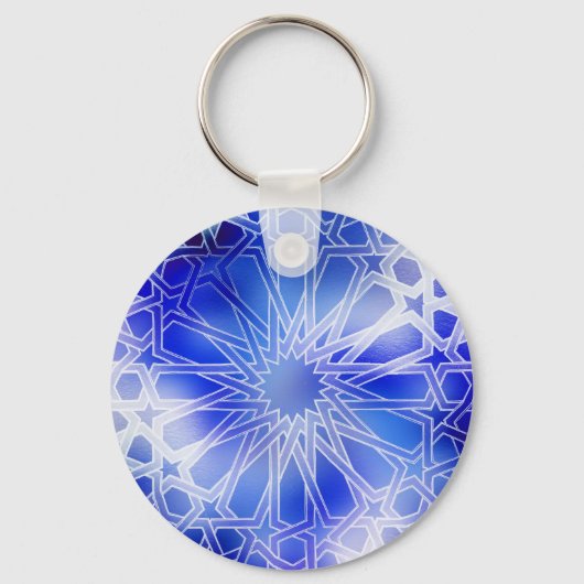Alhambra Pattern Blue Sleutelhanger (Voorkant)