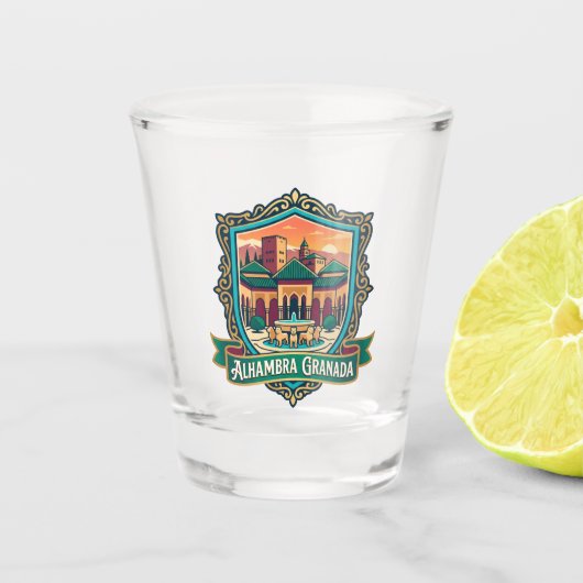 Alhambra Spanje Shot Glas (Voorkant)