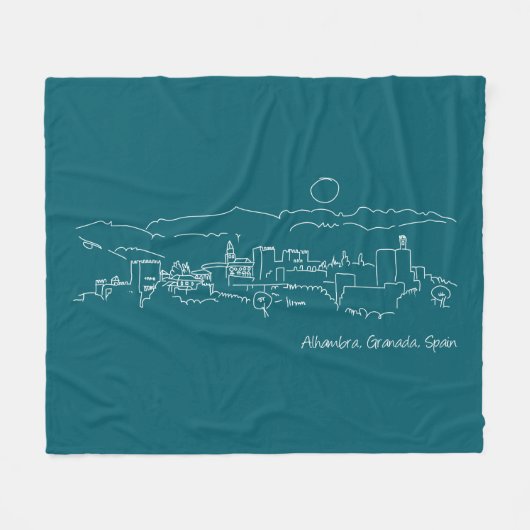 Alhambra Sunset Fleece Deken (Voorkant (Horizontaal))