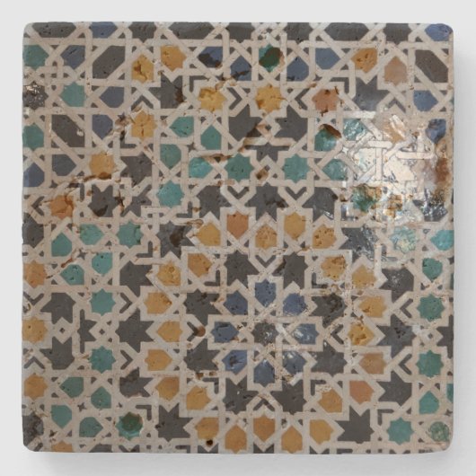 Alhambra Wall Tile #9 Stenen Onderzetter (Voorkant)