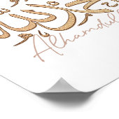 Alhamdulillah Arabisch islamitische kalligrafie Ku Poster (Hoek)