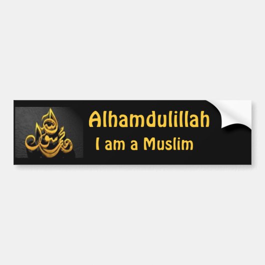 Alhamdulillah Bumpersticker (Voorkant)