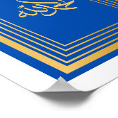 Alhamdulillah In het Arabisch in Gouden en Blauwe Poster (Hoek)