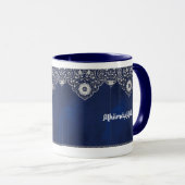 Alhamdulillah Mug Blue Turkish design (Devant droit)
