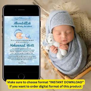 Alhamdulillah musulman bébé garçon faire-part de n