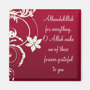 Alhamdulillah Red Floral Fridge Magnet Magneet