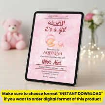Alhamdulillah roze aqeeqah moslim baby meisje