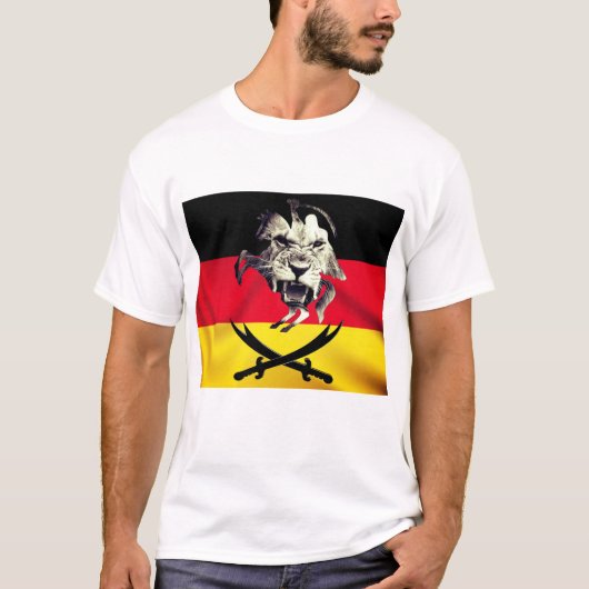 Ali, Zulfiqar Swords, & T-shirt drapeau allemand (Devant)