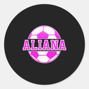 Aliana naam meisjes voetbal speel voetbal sport fa ronde sticker